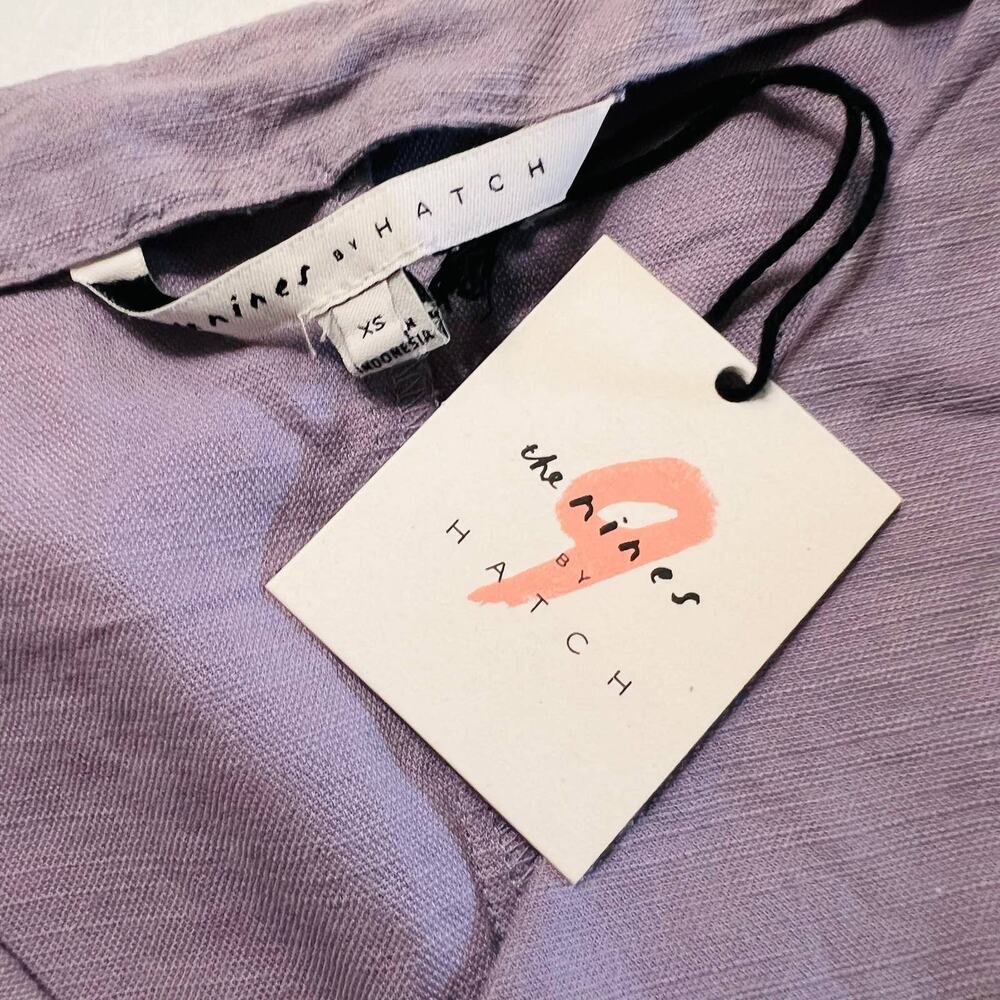The Nines By Hatch Half Button Up Jumpsuit Size XS NWT Purple - Picture 4 of 9